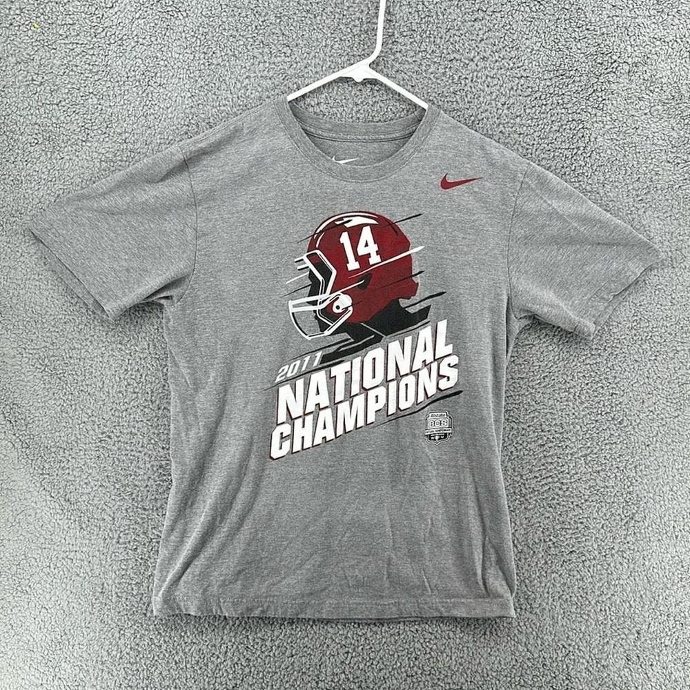 Nike Alabama Crimson Tide 2011 National Champions Grey Shirt Mens Sz Large